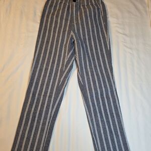 John Galt Blue and White Striped Cropped Pants